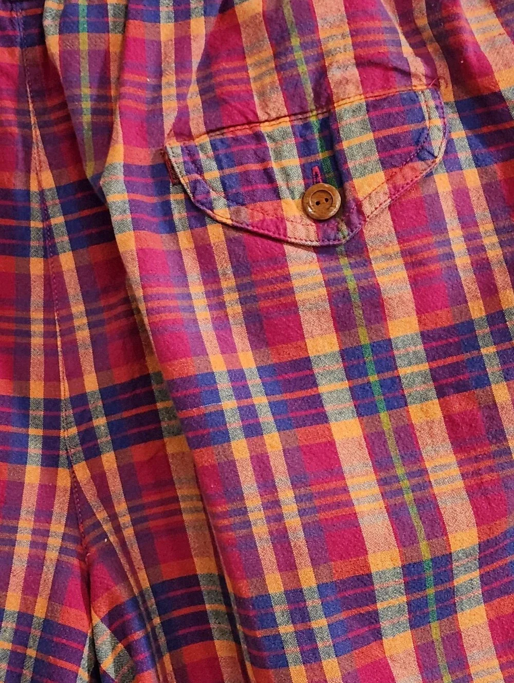 Vtg Karen Scott 90s Plaid Mom Shorts Size 12 Cotton High Waisted Pleated Madras